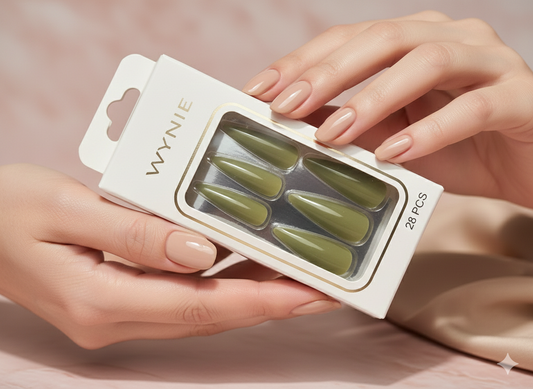 Olive Enigma 🌿✨ - 28 Pcs of Press On Nails