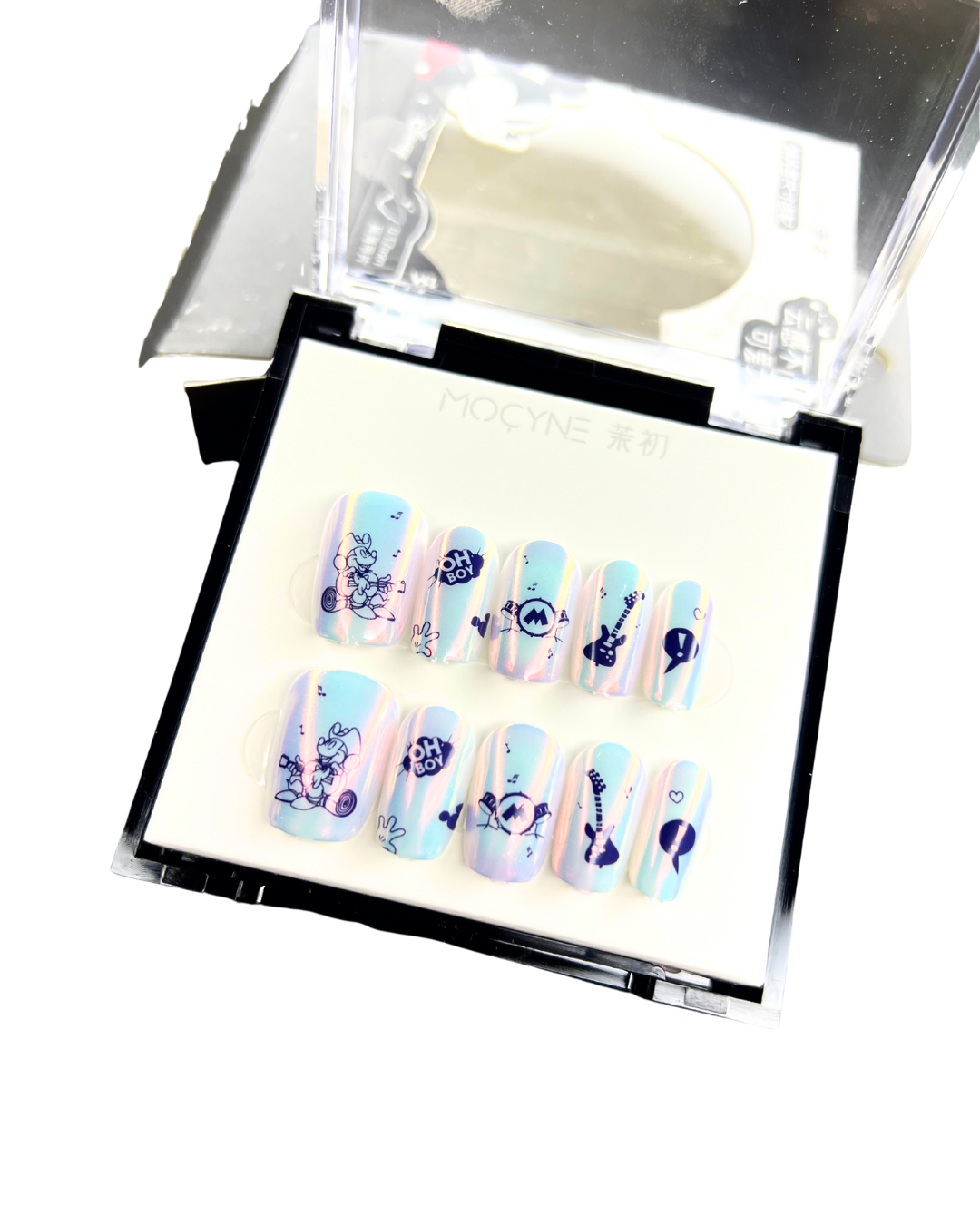 Iridescent Mickey Rockstar 🐭🎸✨ - 24 Pcs of Press On Nails