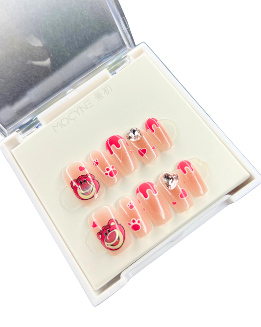 Pastel Starry Heart Aura 💖⭐✨ - 24 Pcs of Press On Nails