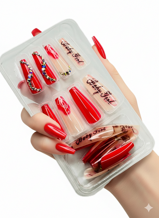Ruby Rebel 💎💋- 24 Pcs of Press On Nails