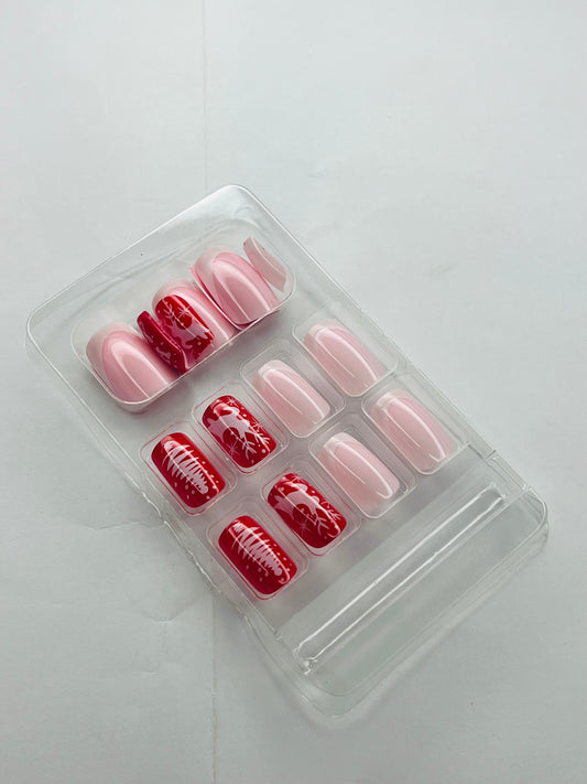 Pink Reindeer Frost 🦌 - 24 Pcs of Press On Nails