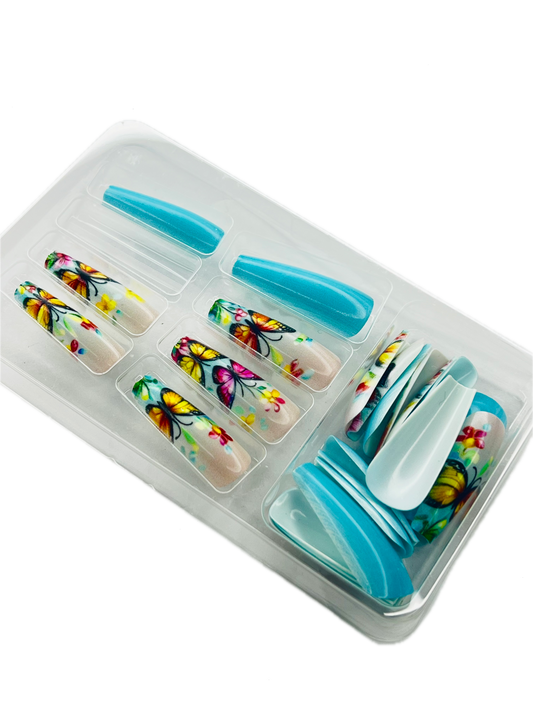 BUTTERFLY BLISS 🦋🌸✨- 24 Pcs of Press On Nails