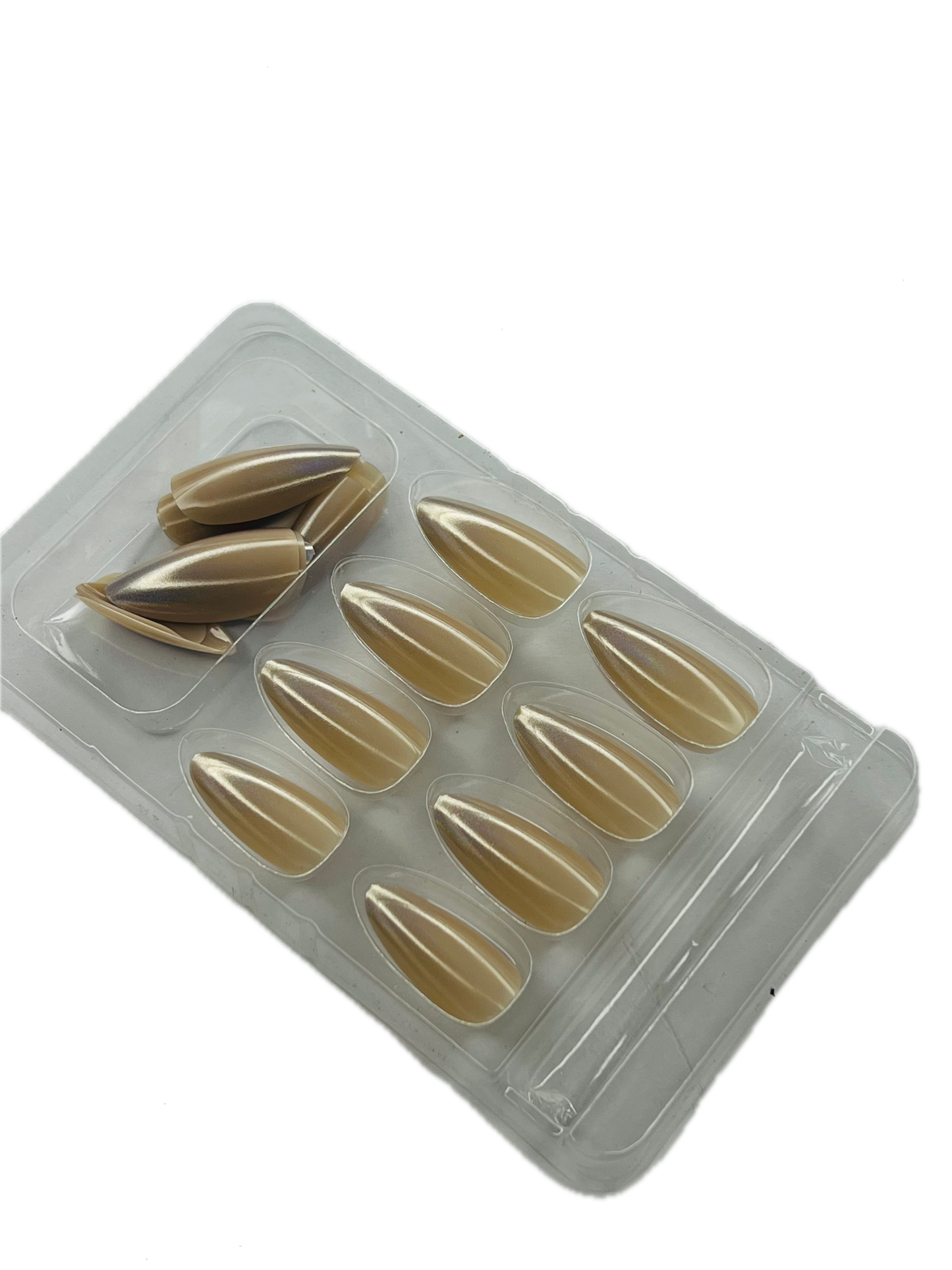 GOLDEN CHAMPAGNE CHROME ✨🥂 - 24 Pcs of Press On Nails