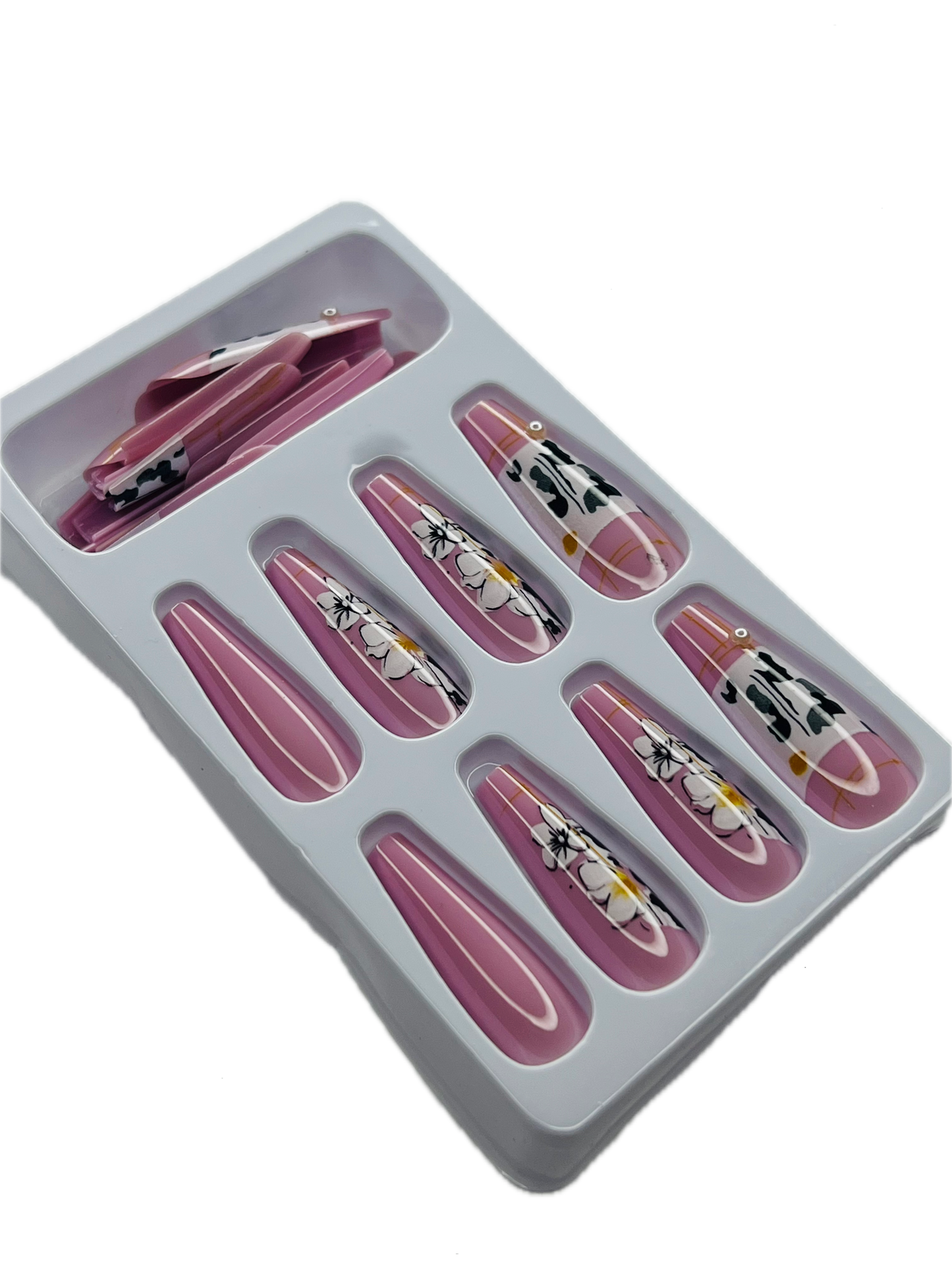 MAUVE MEADOW BLOOM 🌸🐄✨ - 24 Pcs of Press On Nails