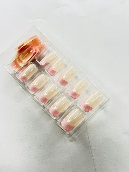 Rose Quartz French 🌸💎 - 24 Pcs of Press On Nails