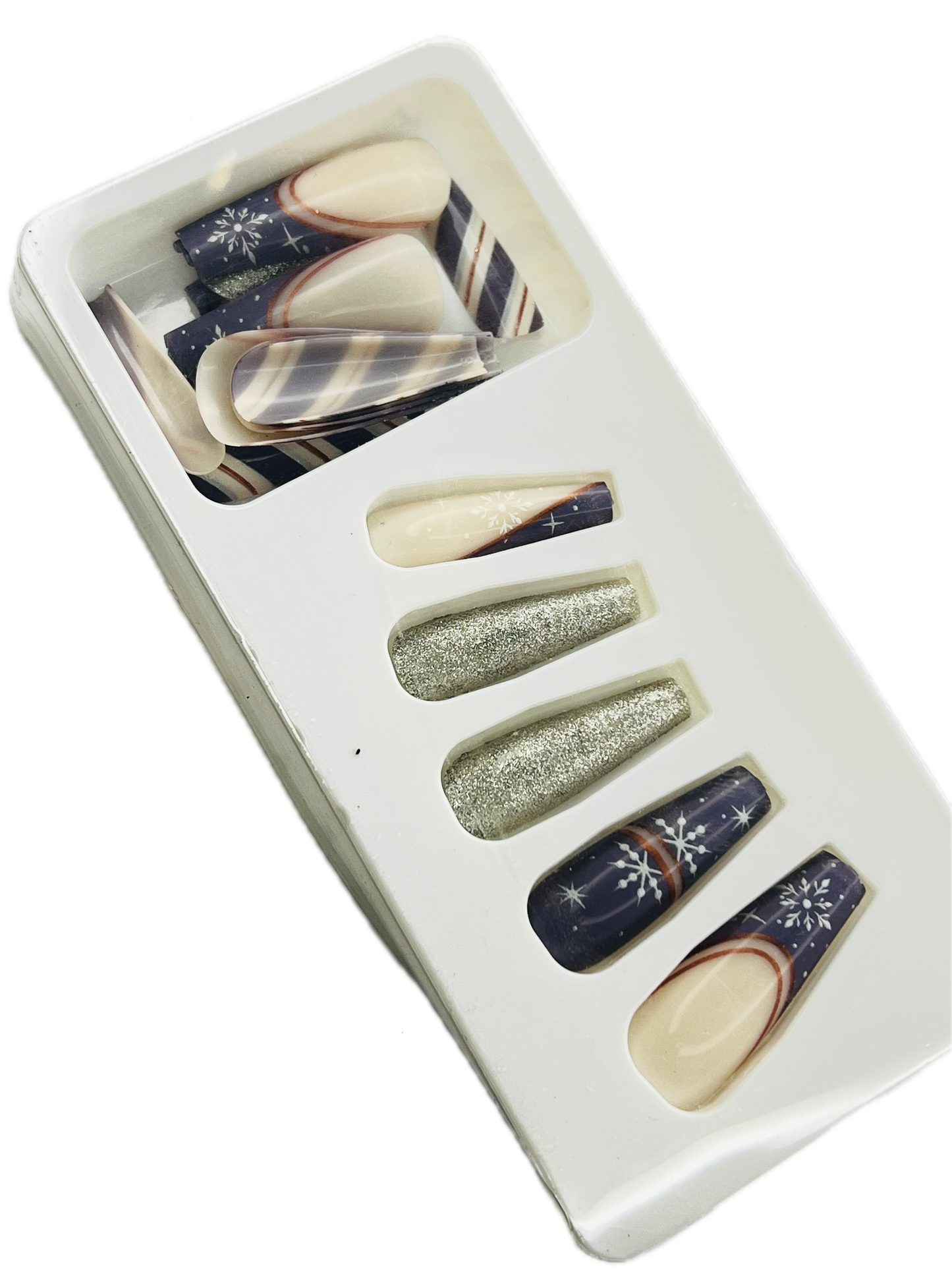 FROSTED MIDNIGHT GALA ❄️✨🌌- 24 Pcs of Press On Nails