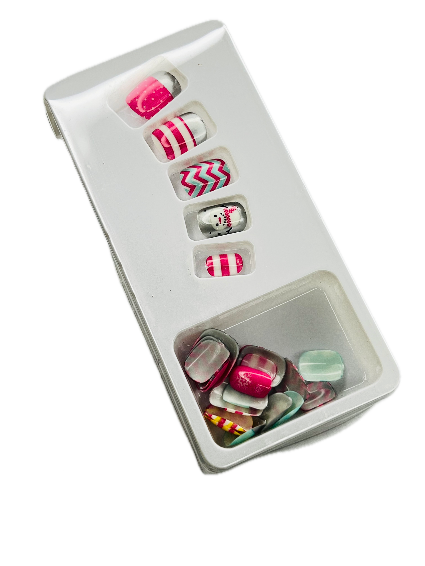 PEPPERMINT PARTY PALS 🍬☃️💖 - 24 Pcs of Press On Nails