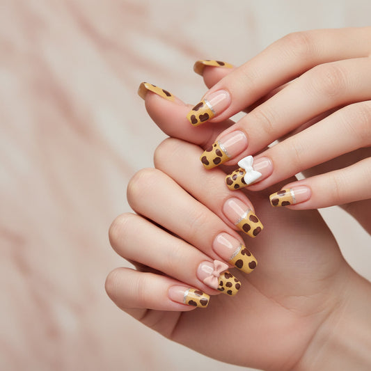 Safari Sweetheart 🐆🎀 - 28 Pcs of Press On Nails